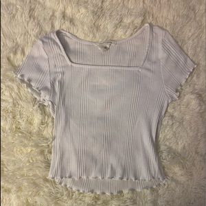 WHITE SQUARE NECK T SHIRT